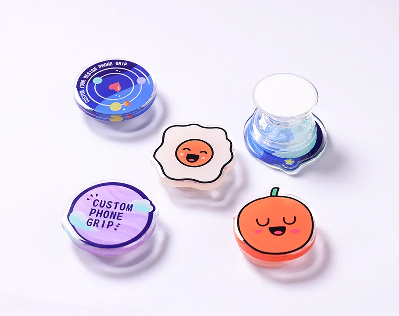 Custom Cute Cartoon Design Mobile Phone Holder Plastic Anime Style Popping Phone Grips details