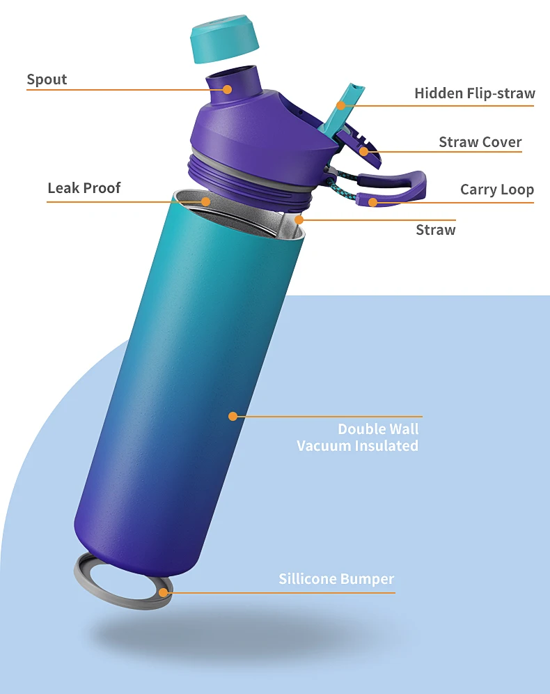 Magnetic Botellas De Agua Deportiva Vacuum Flasks Termo Sport Travel Custom Water Bottle manufacture