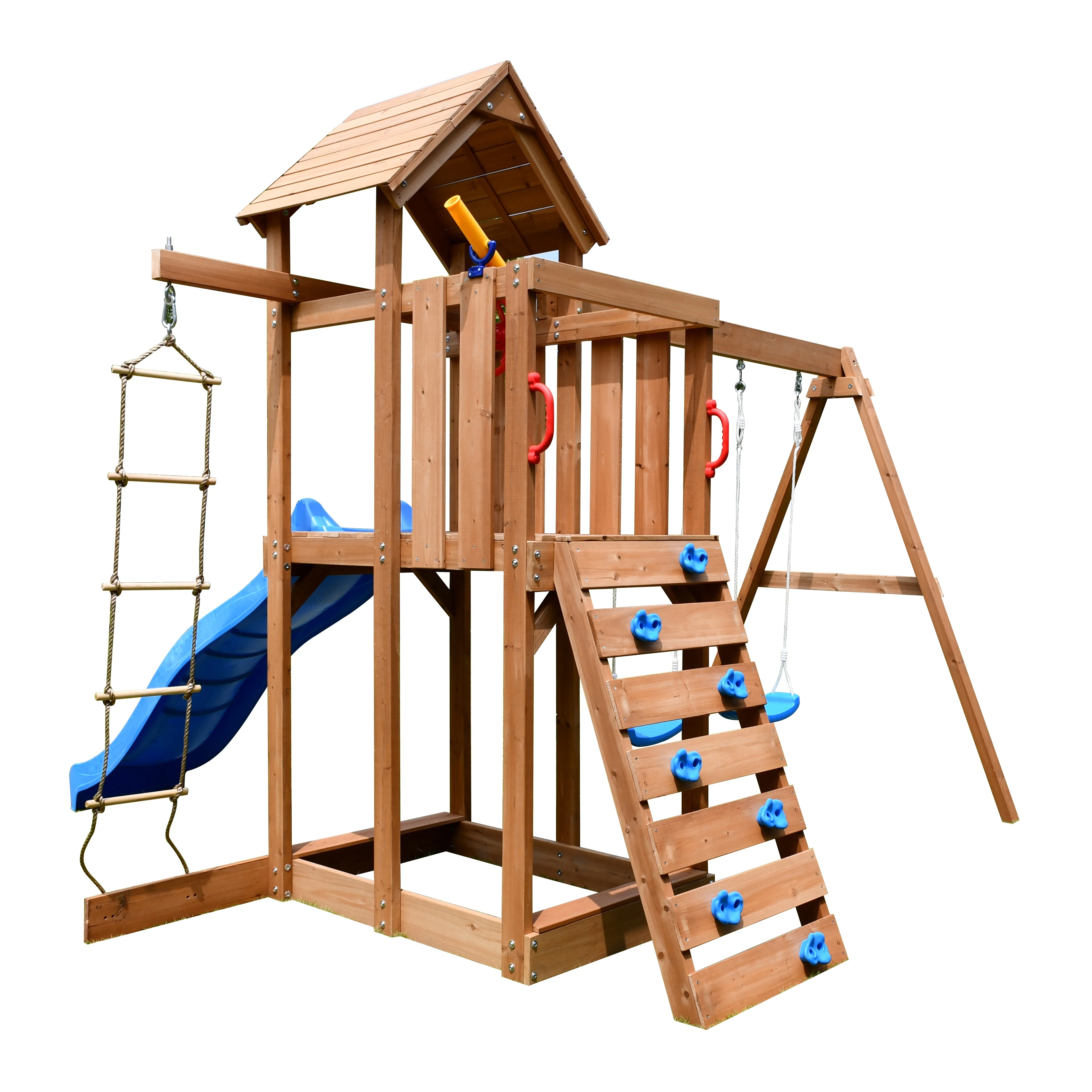 THE WORKS Double 6ftsq Huge Spec OUTDOOR QUALITY WOODEN CLIMBING FRAME RRP £1795 