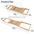 Mathome Luxury Wood Bathtub Caddy Bamboo Bath Tub Tray With Extending Sides