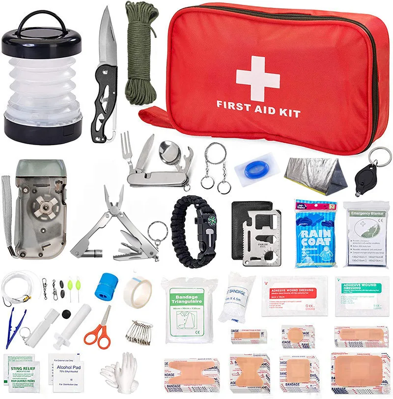251Pcs First Aid Kits For Survival Emergency Trauma Military Travel IFAK  Khaki