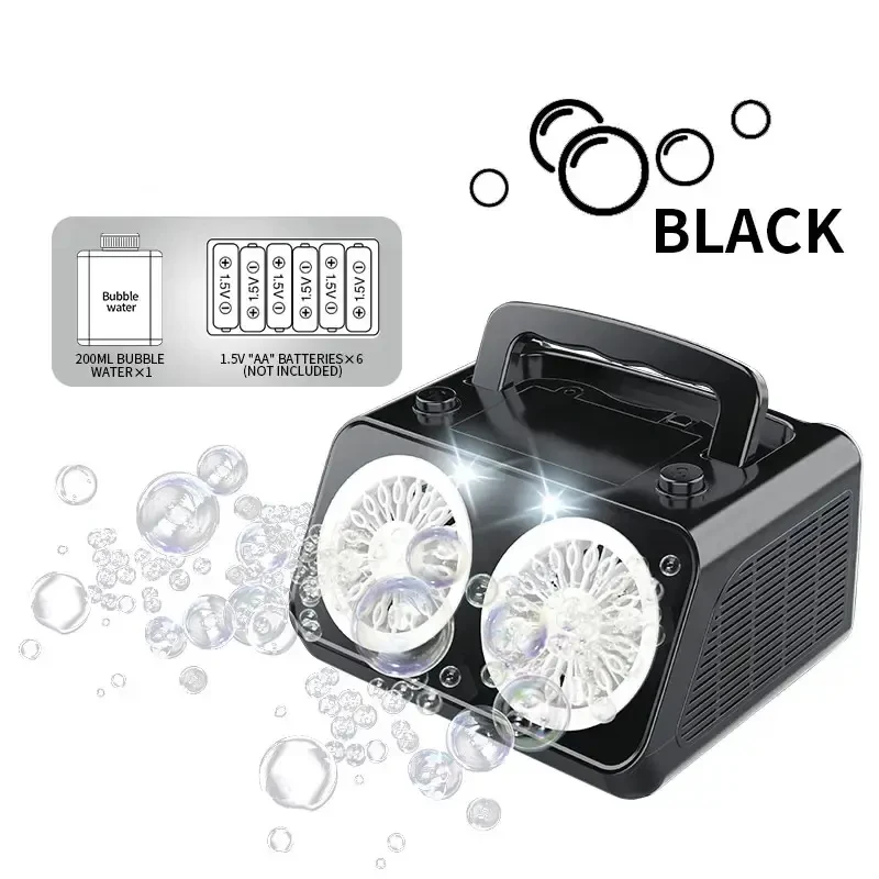 Bubble Machine Automatic Bubble Blower with 2 Independent 20 Holes Motors Bubble Maker for Kids