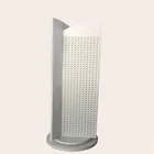 Rotating Stand With 3 Side Rotating Flooring Wooden Pegboard Hanging Display Rack Stand With Hooks