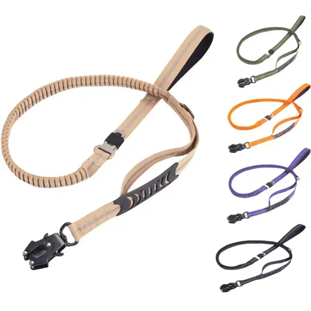 Hot selling Pet leash frog buckle Traction rope tactical dog traction reflective safety belt Medium to large dog leash