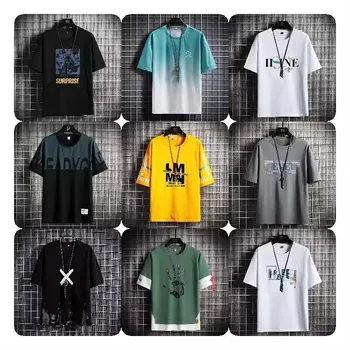 Wholesale High-Quality Men Tee Shirts Oversized Unisex 100% Cotton Washed Heavyweight Silk Screen Printed T-Shirt