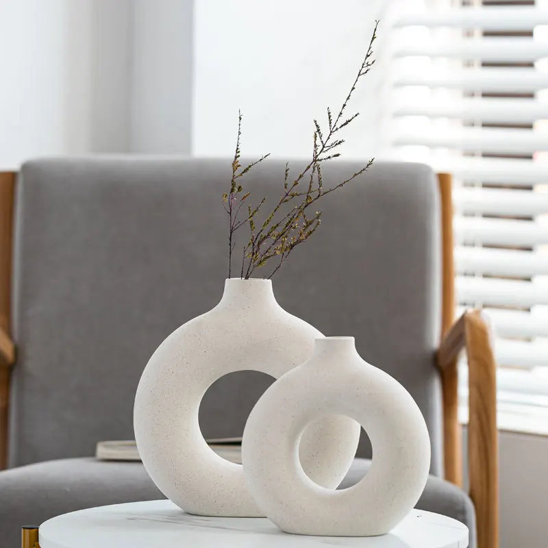Home Decor Nordic Rustic Modern Decorative wholesale Ceramic Flower Vases Flower Ceramic Vases With Artificial Plants