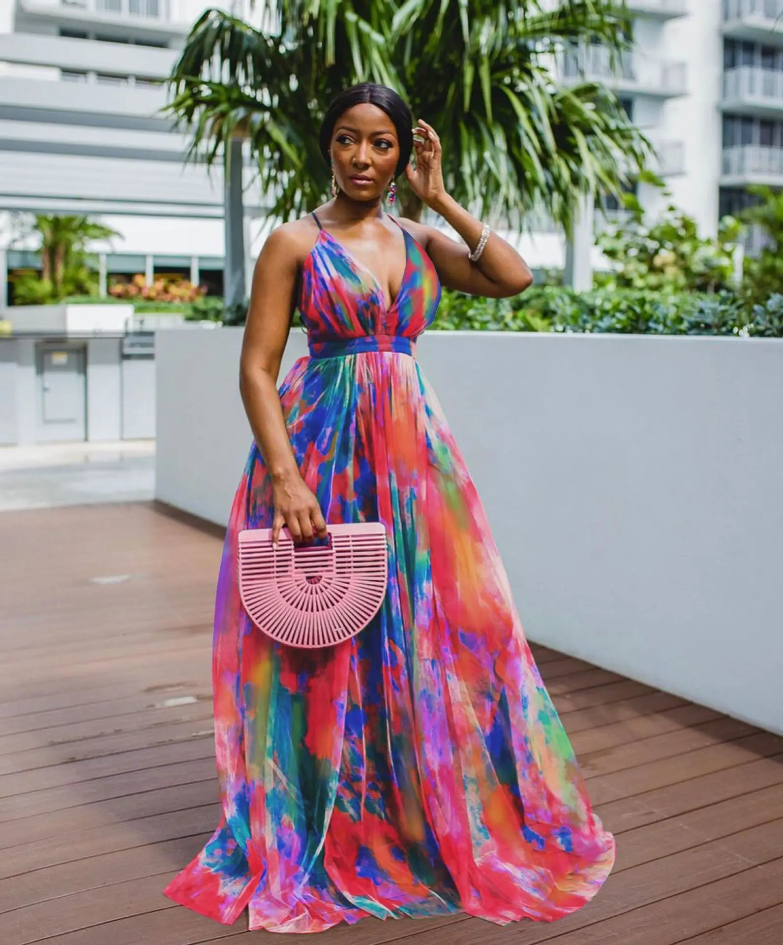 Sale Fashion Floral Maxi Dress 