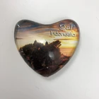 Fridge Stickers Heart-shaped Glass Fridge Magnets European Cities Souvenir Magnetic Fridge Stickers
