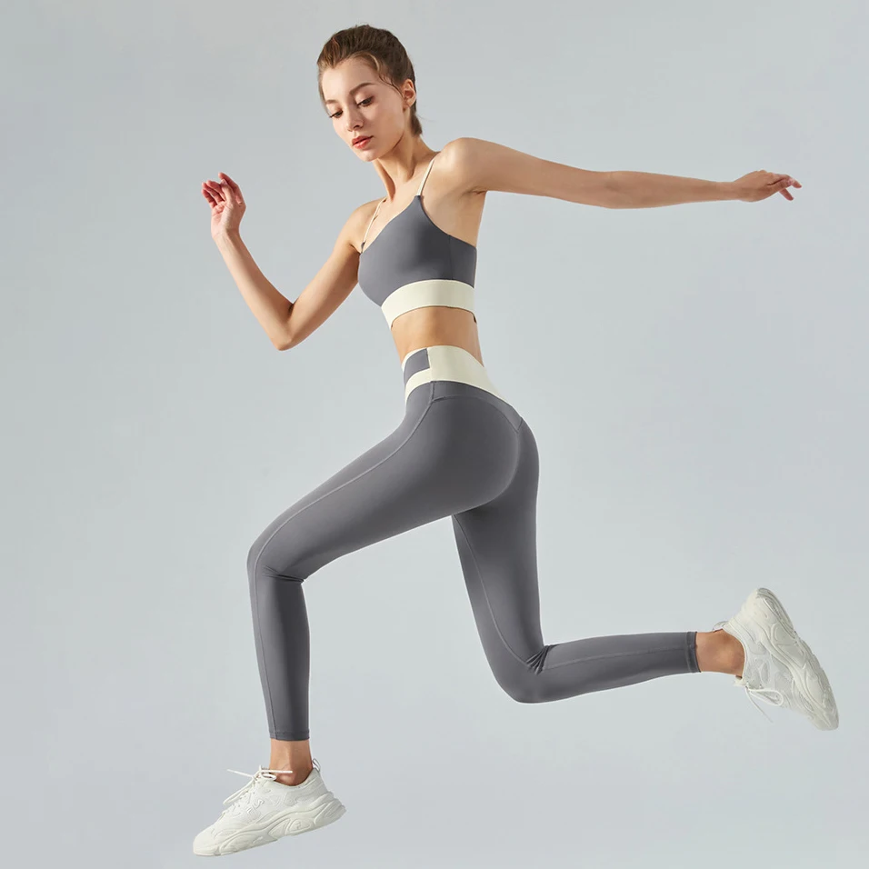 YIYI New Arrival Lulu Fabrics Comfortable Yoga Suits Two Toe Colors Fashion Athletic Suits Women Leggings Sets For Women