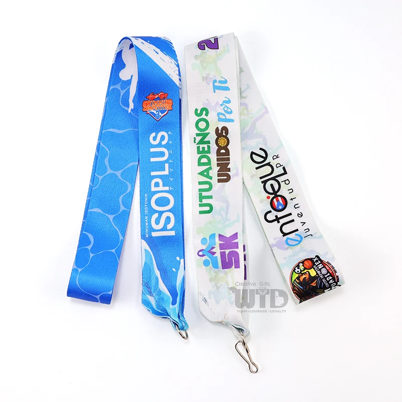 product custom printed silk lanyard with hook accessory personalized sports event id card holder staff neck strap sports event accessory-5