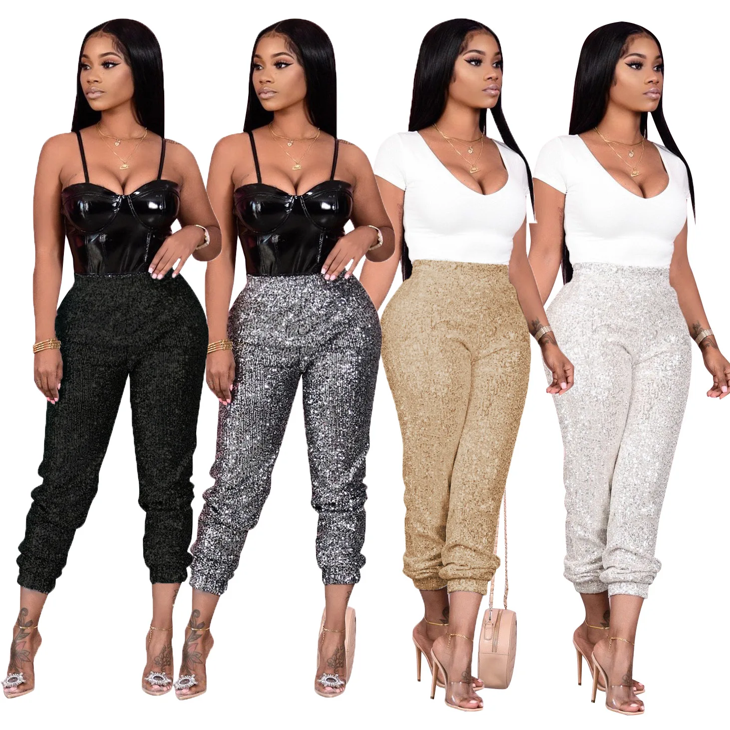 Hot Sale Autumn And Winter Ladies Casual Bottom Leggings Women Sequin Pants  Club Night Black Sequin Pants Glitter - Buy Ladies Casual Bottom Leggings  Women Sequin Pants,Club Night Black Sequin Pants Glitter,Hot