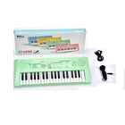 Oem Support 3738-GR 37 Keys Toy Musical Electronic Piano With Green Color And Usb Power Cord And Microphone