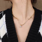 Necklace Chris April PVD Plated 316L Stainless Steel Zircon Bejeweled Luxury Zircon Necklace