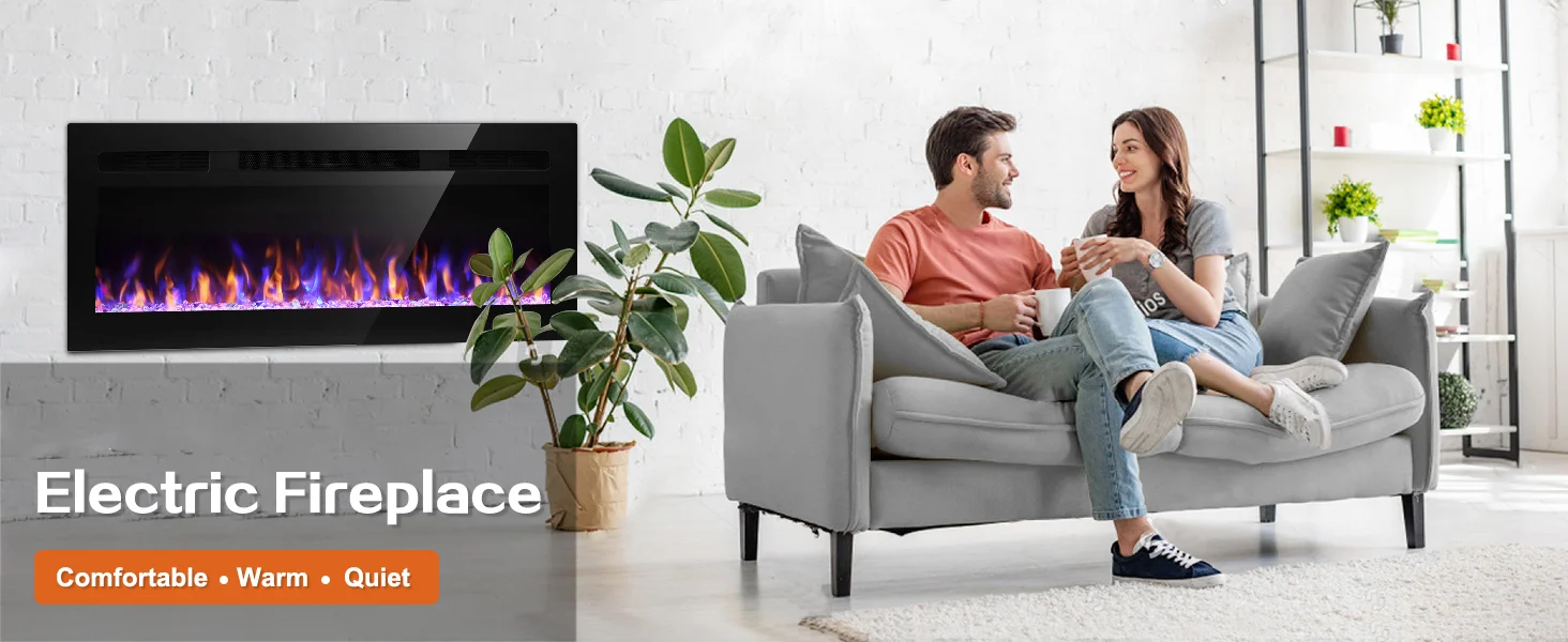 Electric Fireplace, 50-Inch, Wall - detail 2