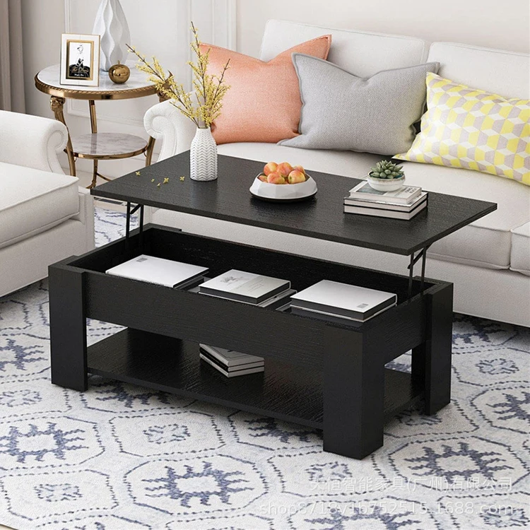 Custom Lift Top Wood Coffee Table OEM Wooden Lift up Top Coffee Table With Open Storage Shelf for Living Room Furniture