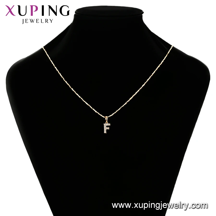 34250 xuping jewelry18K gold color special letter  trendy cute vintage simple zircon 18 k gold plated  neutral pendant