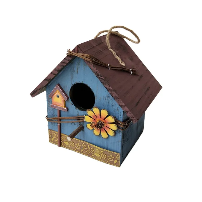 wooden bird house crafts bird nest courtyard garden villa