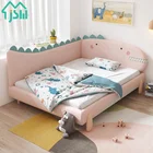 Kids Furniture Kids Beds Synthetic Leather Cartoon Children Beds Modern Solid Wood Kids Bed For Kids Bedroom Furniture