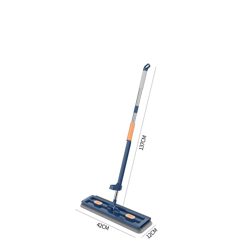 Self twisting ultra-fine fiber mop for wet/dry dust with 2 pads of hardwood tiles and an effective floor cleaning press