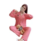 Sleepwear 2021Spring And Autumn 2021 Sleepwear Women V-neck Long R-collar Two-piece Housecoat
