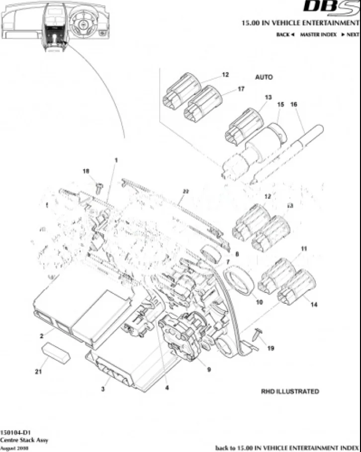 Center Console Assembly For Aston Martin Rapide DB9 DBS Vantage 2008 2013 OEM 6G3315K237AA Disassembled Used Car Part Original factory