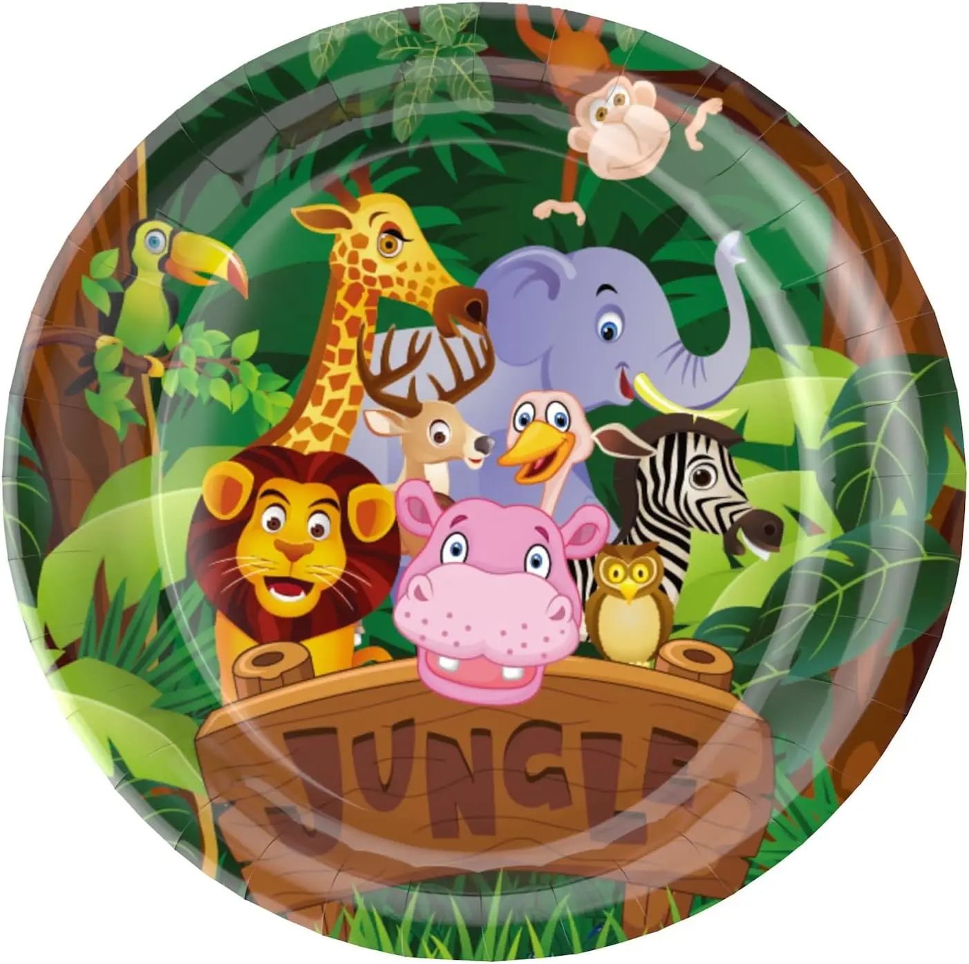 Safari Jungle Theme Birthday Party Decorations Disposable Tableware Set Wild Animal Birthday Party Supplies