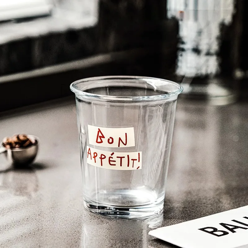 custom logo l borosilicate glass cup transparent g
