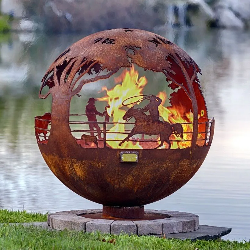 Decorative Sphere Fire Pit Garden Backyard Wood Burner Customized