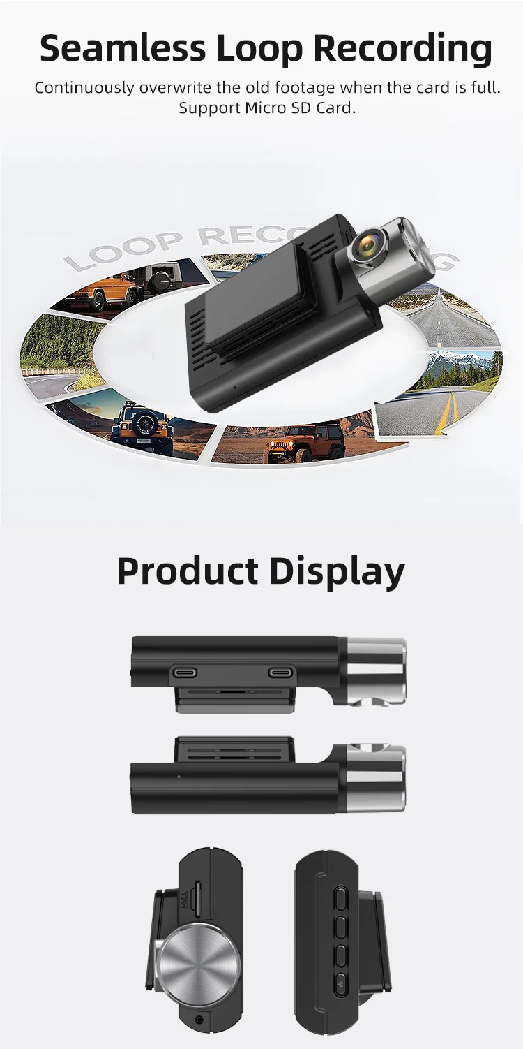 Coview New Mini 4k Dash Cam Front and Rear 4k DVR 2 Channels 1.47 Inches Dual Lens Black Box F1.8 for Rideshare Drivers factory