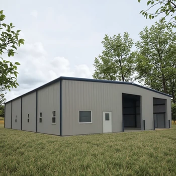 Portable Prefab Steel Structure Car Garage Building Minimalist Design Prefab House for Gym Workshop Farmhouse Supermarket Use