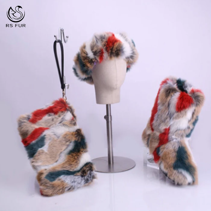 fur boots with matching headband