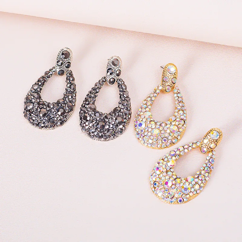 creative skull alloy diamond set geometric earrings personality Bohemian style earrings for women