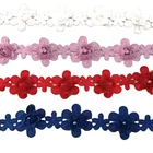 Lace Lace High Quality Polyester Embroidery Lace Trim Multi Colors Beaded 3D Flower Lace Trimming