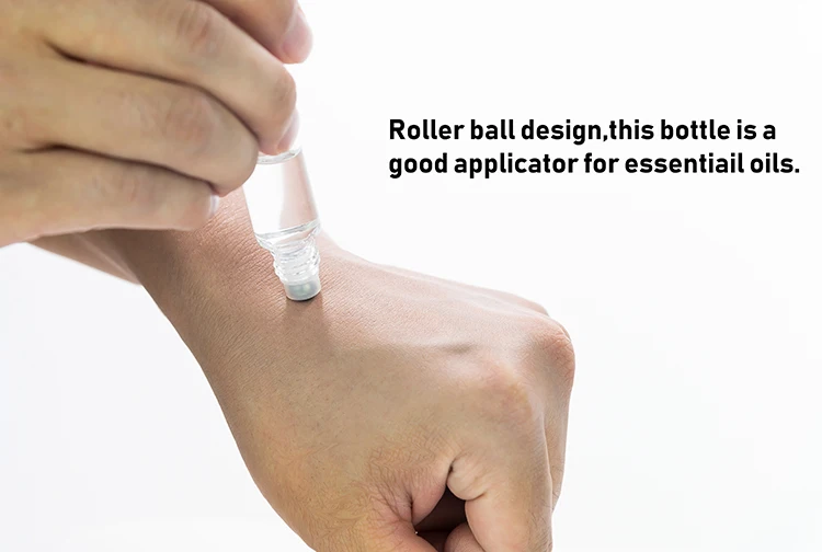 10ml High End Empty Square Glass Roll On Bottle with Bamboo Wooden Cap and 3D Printing Logo Service for Perfume Oil Serum