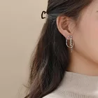 Silver Earrings 925 Sterling Women Jewelry Crystal Drop Charm Silver Hoop Earrings