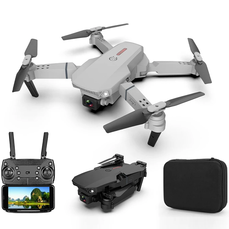 Odoukey Drone con cámara Drone E88 Pro para Adultos 4K Pro Dual Cámara Plegable Video Live Drone RC Quadcopter Aviones con 1 Battery 