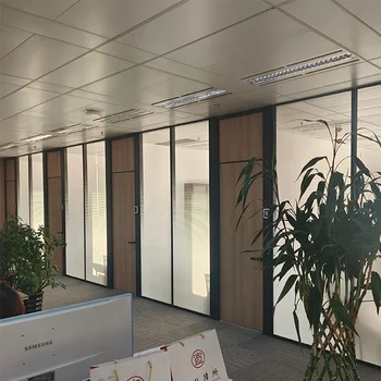 New Product Easy to install office glass partition Visible frame glass partition