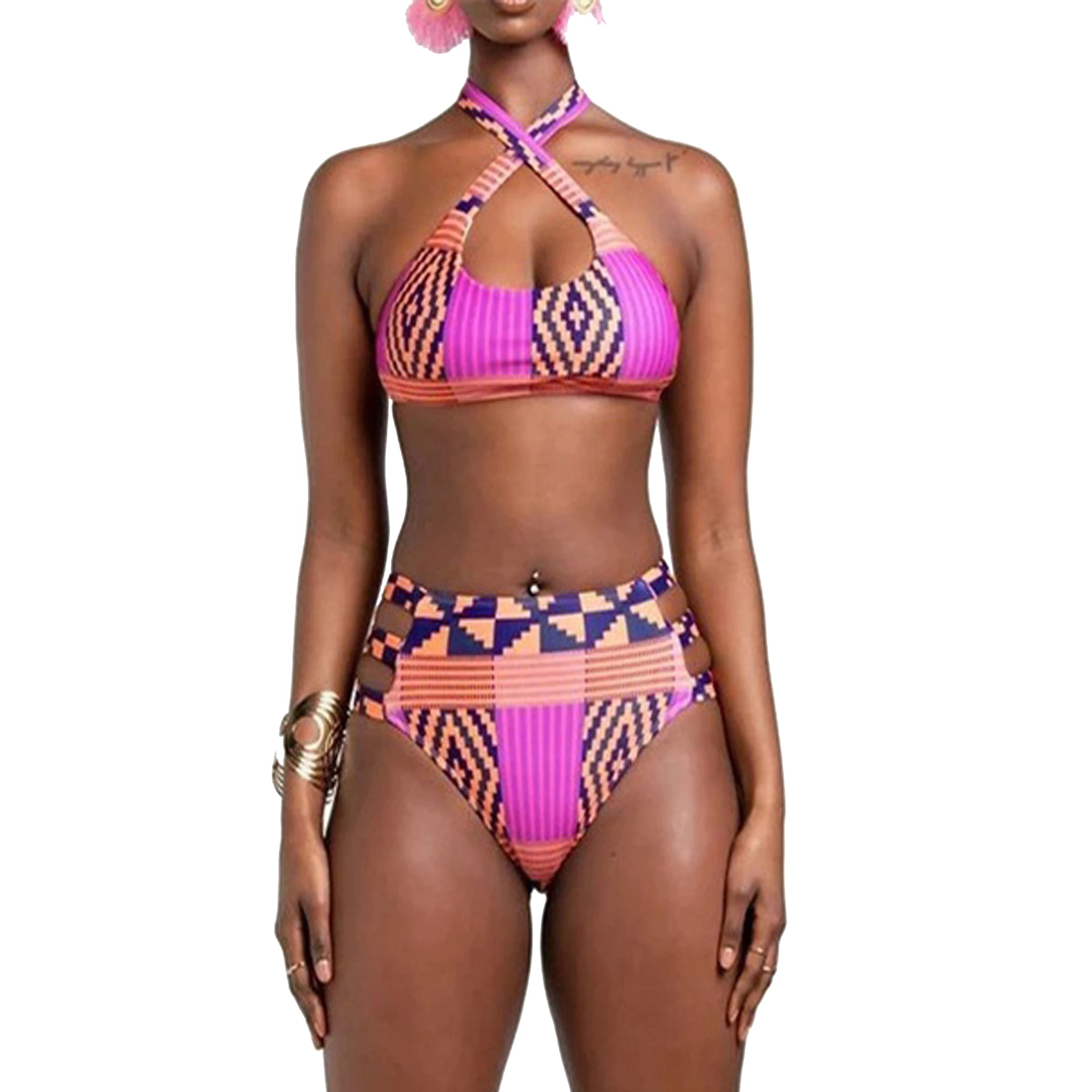 african print two piece swimsuit