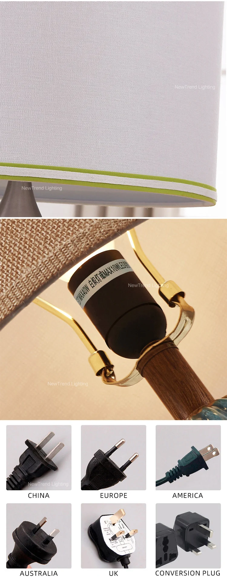 tr0020 indoor decoration restaurant nordic style hotel room bedroom vintage ceramic fabric led table lamp-2