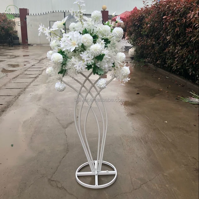 Wedding Aisle Decoration table metal gold  white Flower Stand Centerpiece For wedding decoration table centerpiece flower plinth