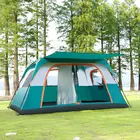 Family Double Layer Folding Waterproof Big House 5-8 Persons Outdoor Camping Family Tents