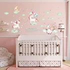 Stickers SK7163 Nursery Decoration Wall Decal Baby Room Kids Dream Unicorn Stickers
