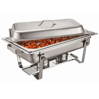 Buphex Chafer SS201 Catering Equipment 433-3 Economy Chafing 7.5L with GN1/3x3 Food warmers for Buffet, Party, chaffing dish
