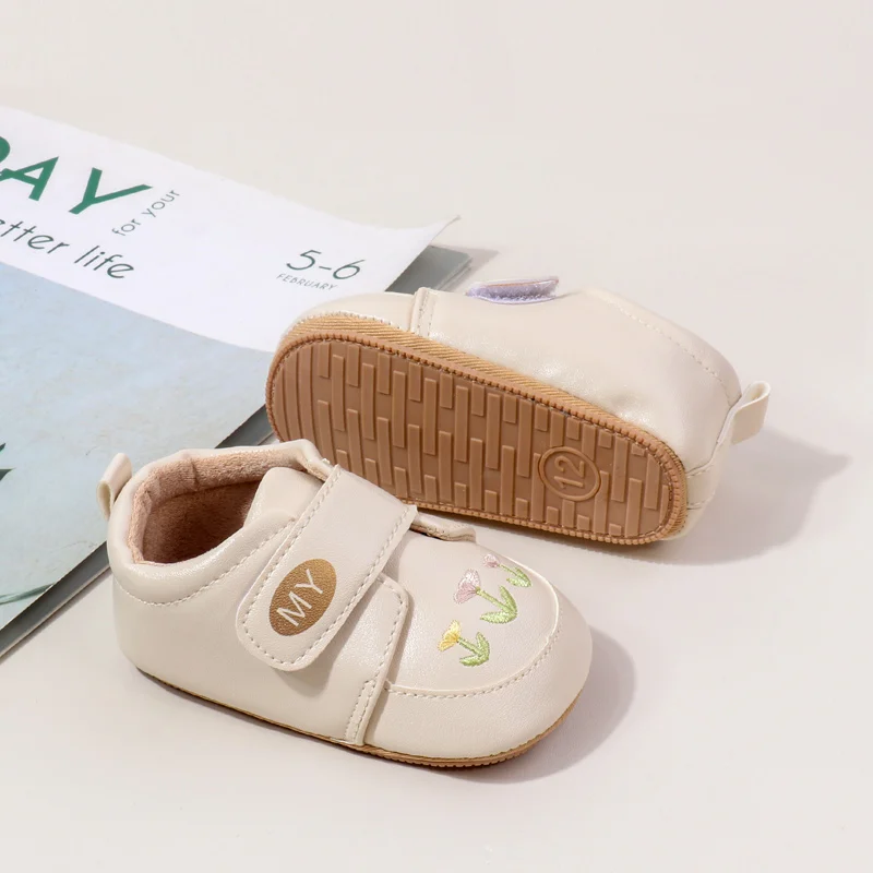 Wholesale Hook&loop Design Baby Toddler Walking Shoes Ant-slip TPR Outsole Baby Walking Shoees manufacture