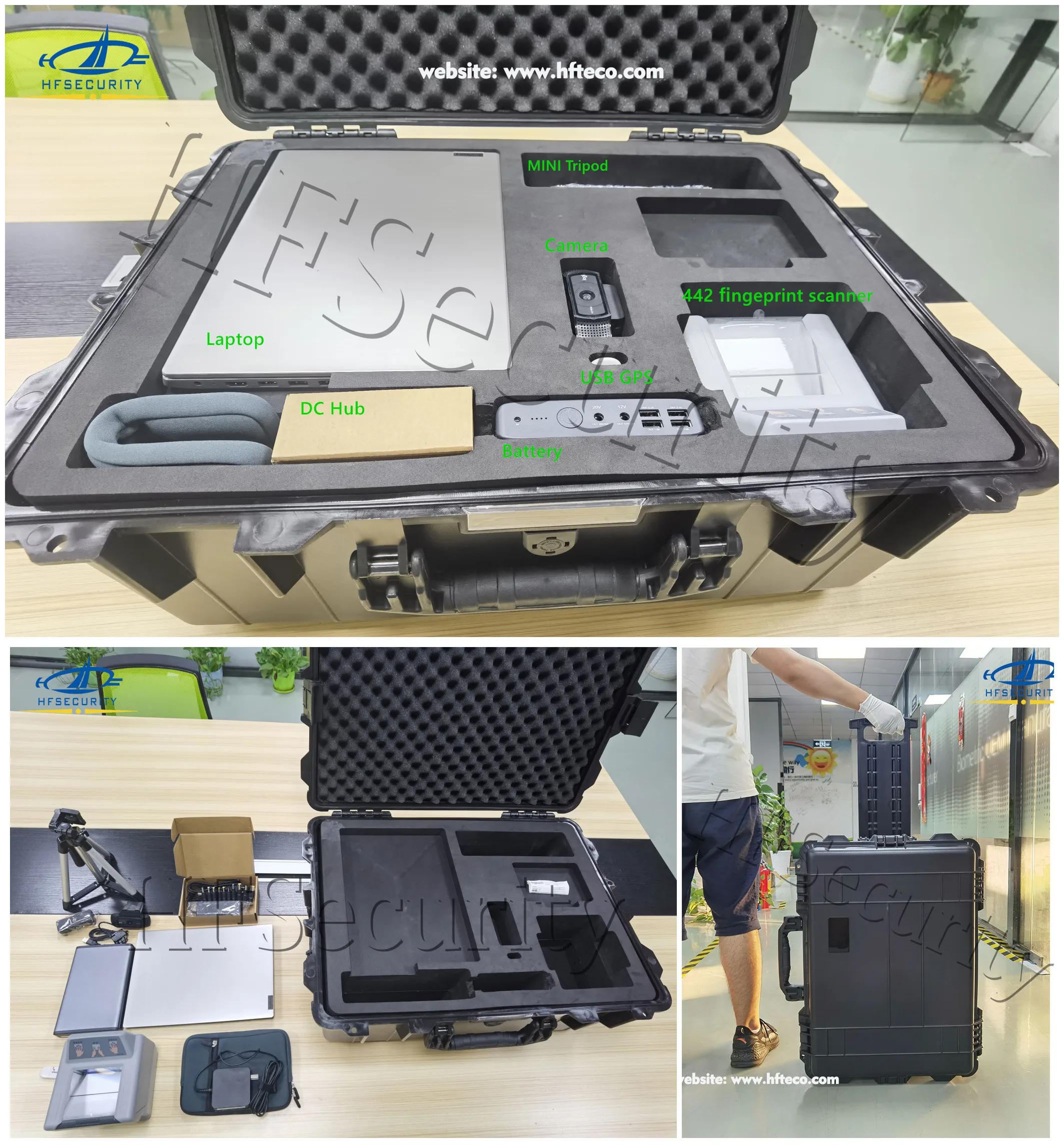 HFSecurity Portable National ID Registration Mobile Laptop 4 4 2 Fingerprint Scanner Biometric Fingerprint Registration Kit 2