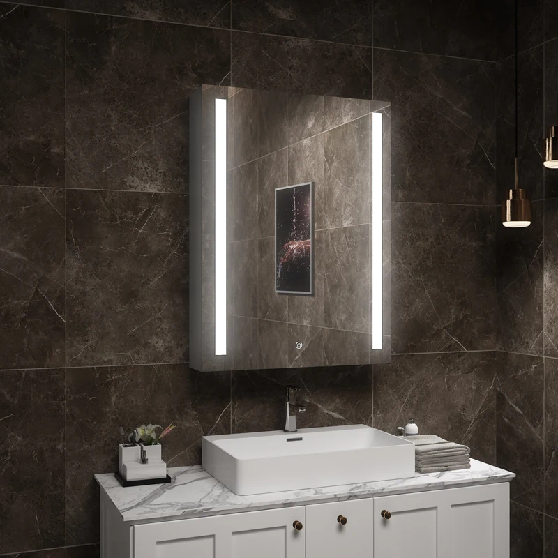 Modern Bathroom Cabinets Bathroom Mirror with Led Light Smart Led Rectangle Bathroom Mirror with Touch Screen