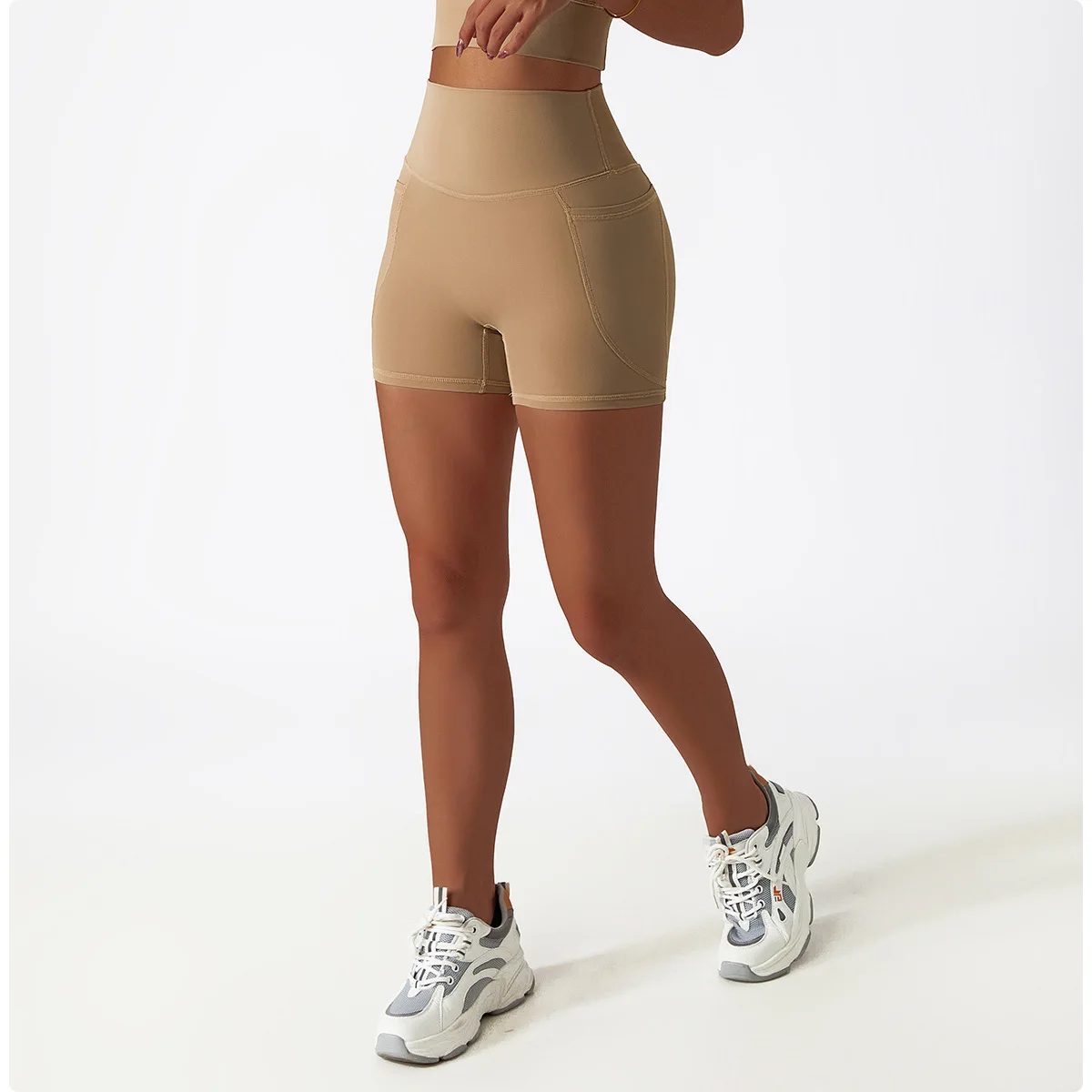Summer Yoga Shorts with Pockets Biker Shorts High Waisted Workout For Women Running Shorts