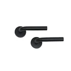 SS Classic Stainless Steel Black Door Lever Handles Interior