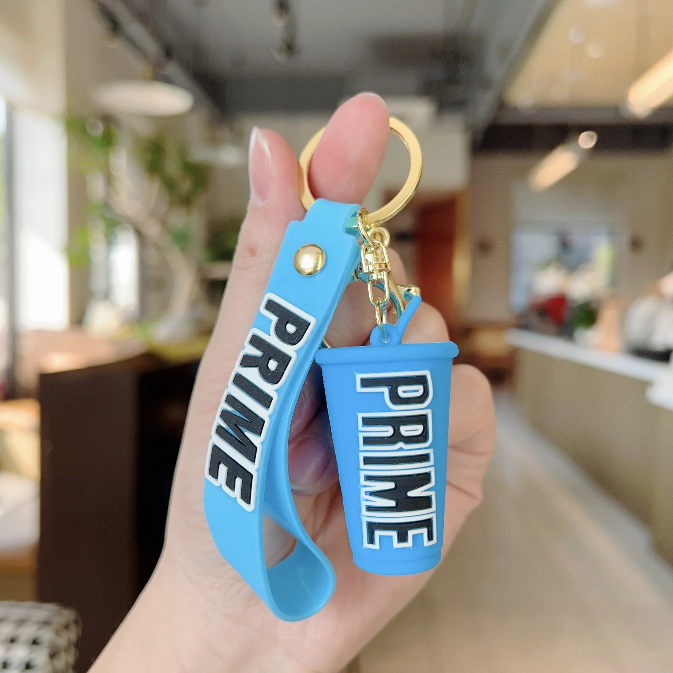 Cheap Wholesale 3D PVC Cartoon PRIME Drink Beverage Bottle Key Chain small Gift Backpack Ornament PRIME Cup Keychain