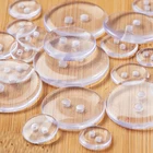 White Shirt Button Round Sew Bread Shape 2 Holes Black White Transparent Resin Shirt Button